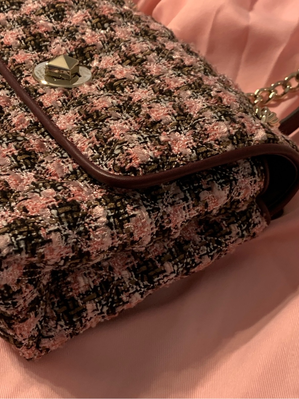 🍁kate spade Natalia Pink Multi Tweed Bag ⭐️NWOT⭐️ - Picture 9 of 10